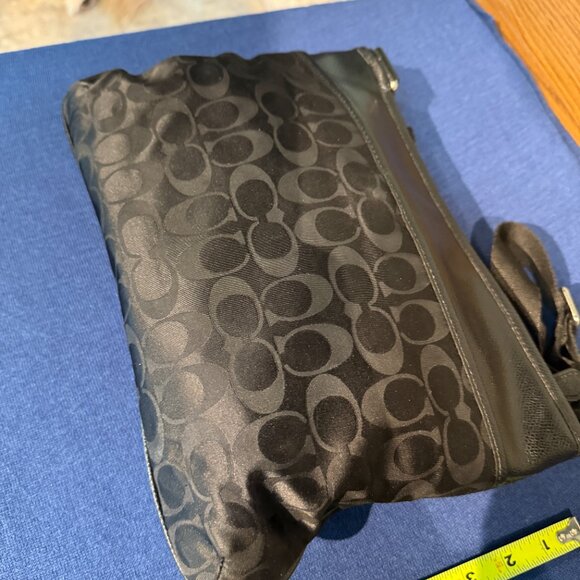 Coach Demi Bag Signature Jacquard Crossbody Black Leather Trim Silver Hardware - Picture 12 of 16